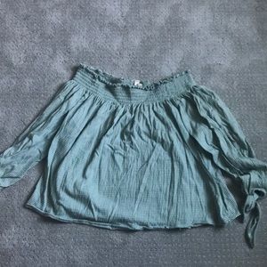 Free people off the shoulder green top